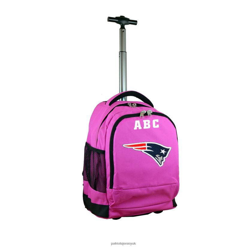 MOJO Pink 19'' Personalized Premium Wheeled Backpack Kids Patriots Jersey Accessories 6B6H8J2932