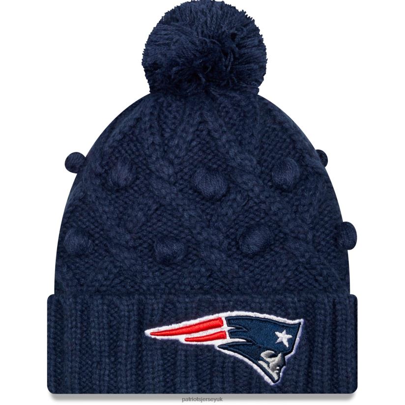 Girls New Era Navy Toasty Cuffed Knit Hat with Pom Kids Patriots Jersey Accessories 6B6H8J3011