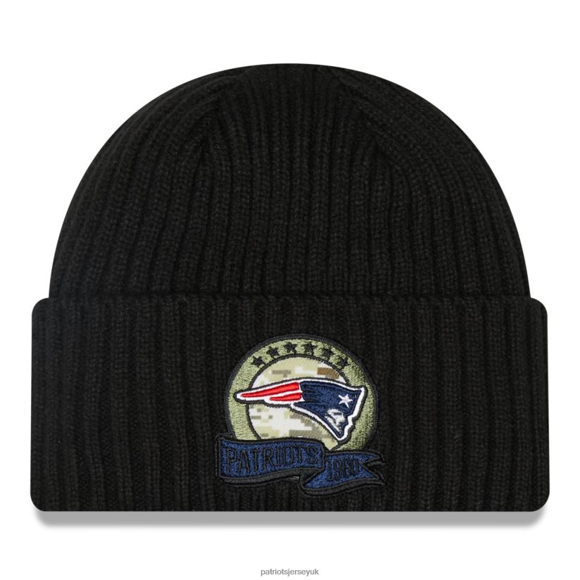 New Era Black 2022 Salute To Service Knit Hat Kids Patriots Jersey Accessories 6B6H8J3007