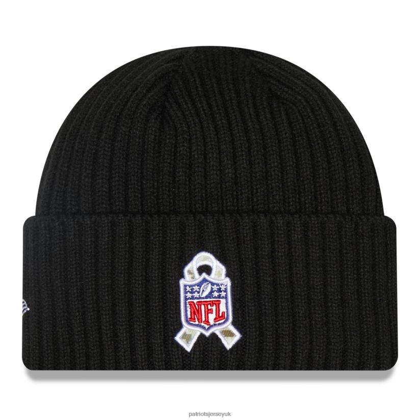 New Era Black 2022 Salute To Service Knit Hat Kids Patriots Jersey Accessories 6B6H8J3007
