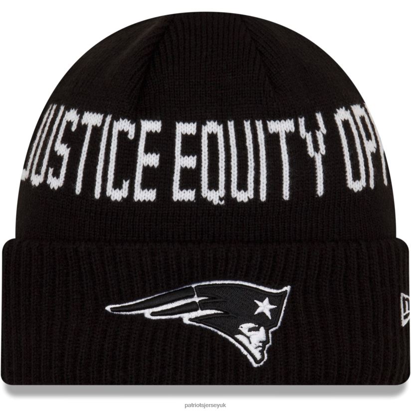 New Era Black Social Justice Cuffed Knit Hat Kids Patriots Jersey Accessories 6B6H8J3013
