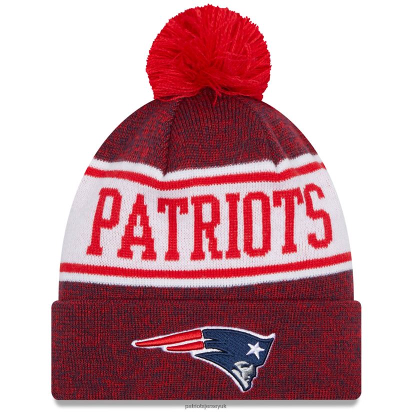New Era Red Banner Cuffed Pom Knit Hat Kids Patriots Jersey Accessories 6B6H8J3017
