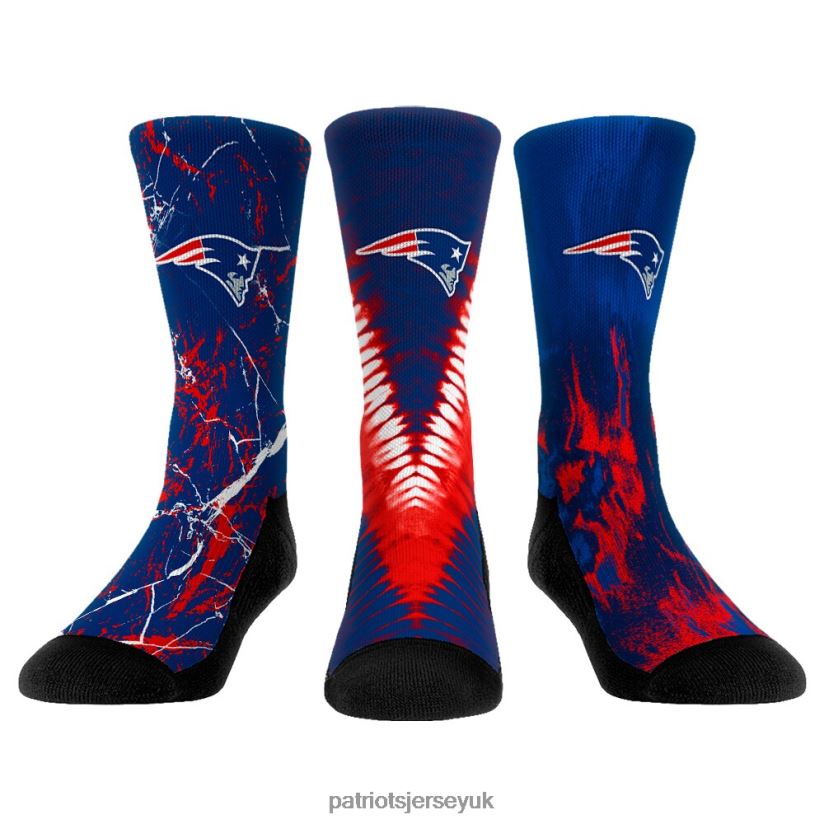 Rock Em Socks 3-Pack Crew Socks Set Kids Patriots Jersey Accessories 6B6H8J2920