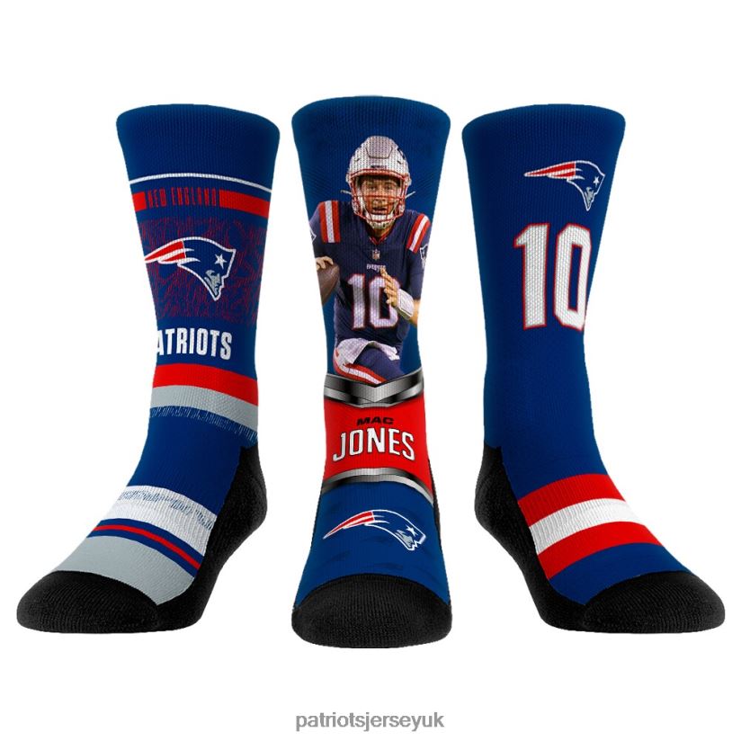 Rock Em Socks Mac Jones 3-Pack Crew Socks Set Kids Patriots Jersey Accessories 6B6H8J2921