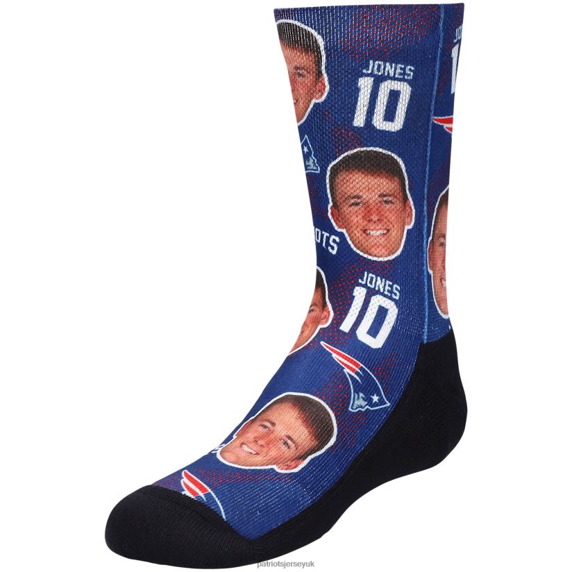 Rock Em Socks Mac Jones Football Guy Crew Socks Kids Patriots Jersey Accessories 6B6H8J2908