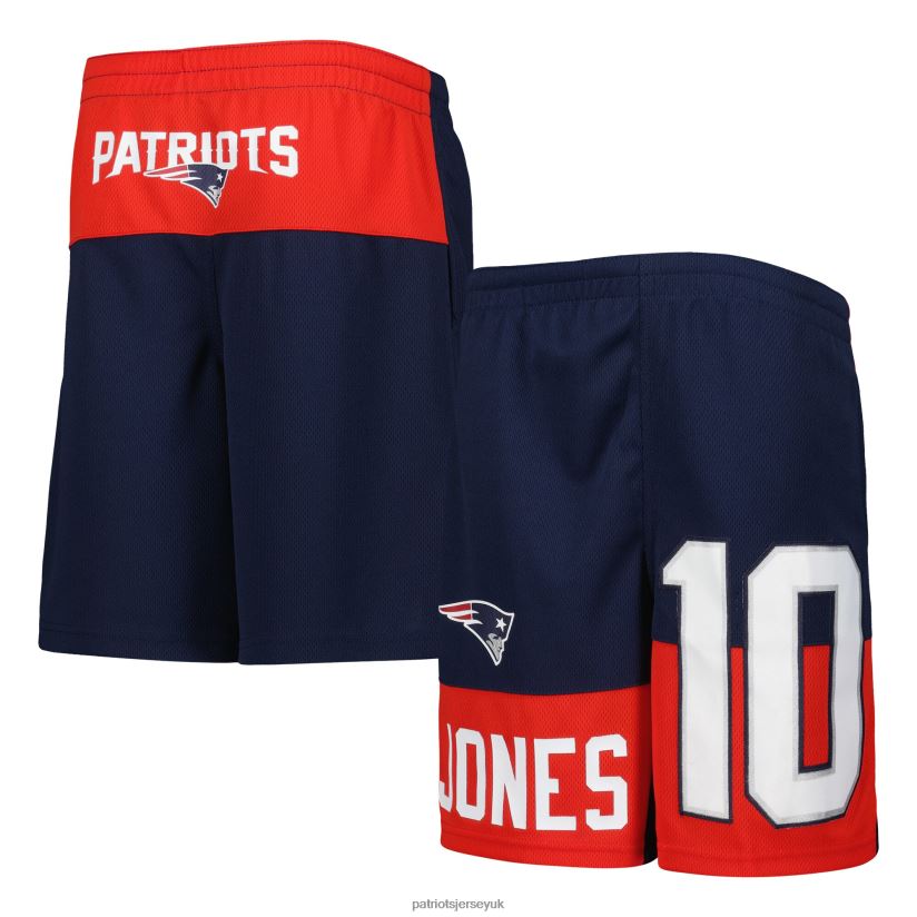 Mac Jones Navy Player Name & Number Shorts Kids Patriots Jersey Clothing 6B6H8J3079