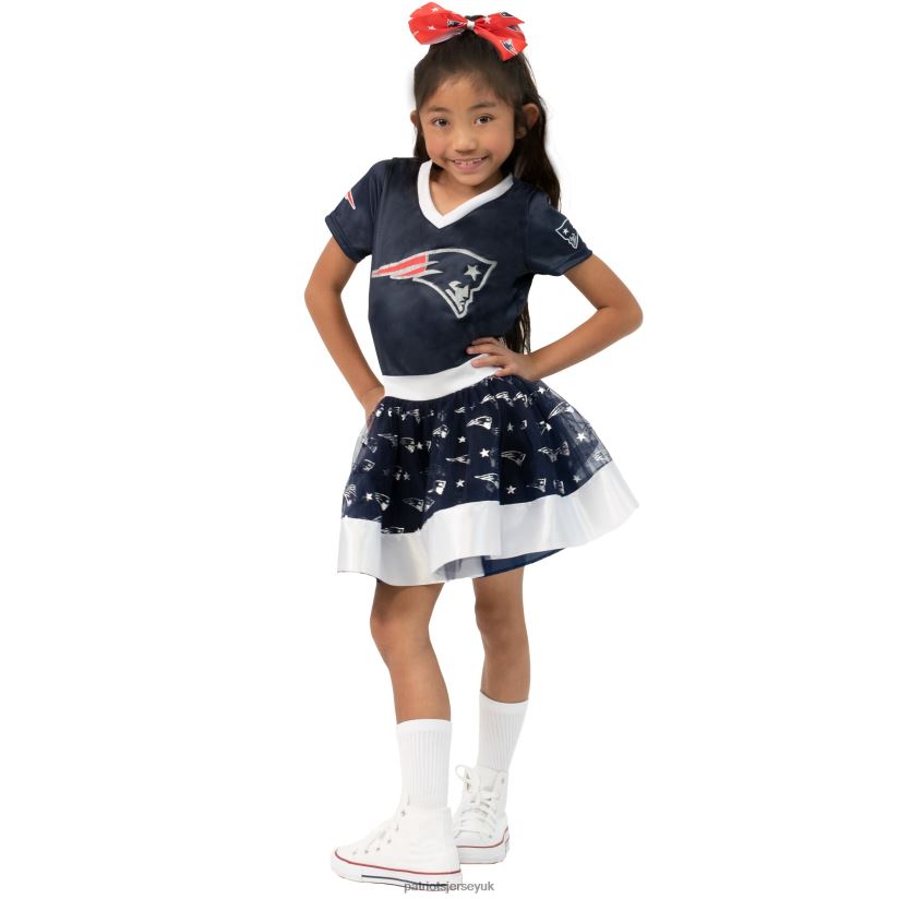 Girls Navy Tutu Tailgate Game Day V-Neck Costume Kids Patriots Jersey Clothing 6B6H8J2941