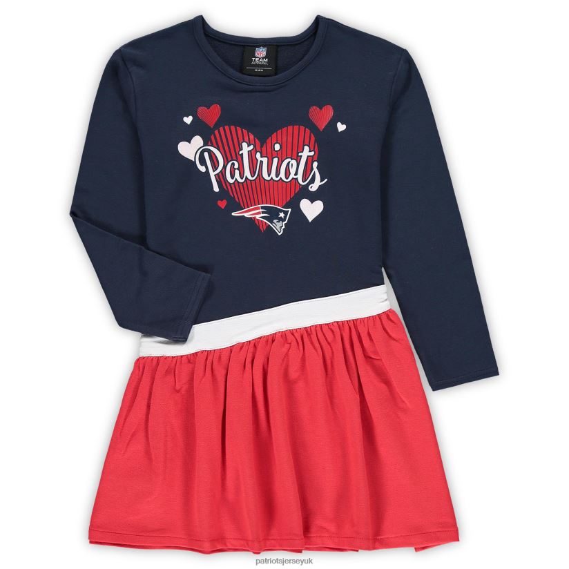 Girls Preschool Navy All Hearts Jersey Tri-Blend Dress Kids Patriots Jersey Clothing 6B6H8J2938