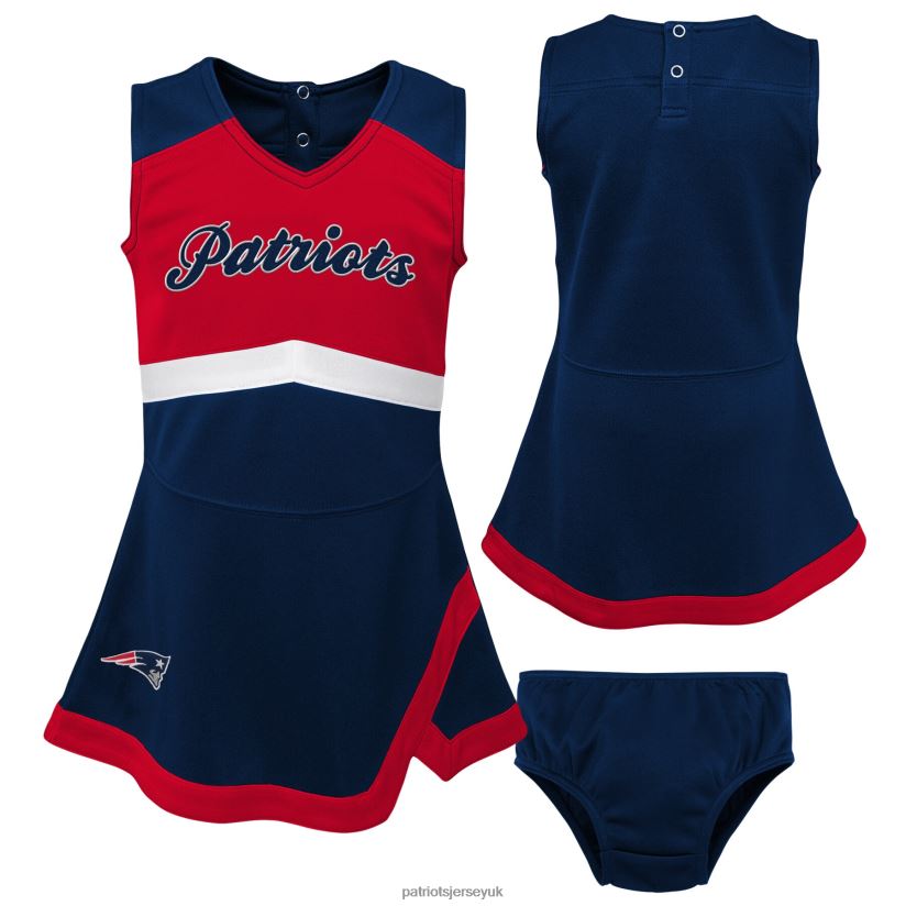 Girls Toddler Navy/Red Cheer Captain Jumper Dress Kids Patriots Jersey Clothing 6B6H8J2936