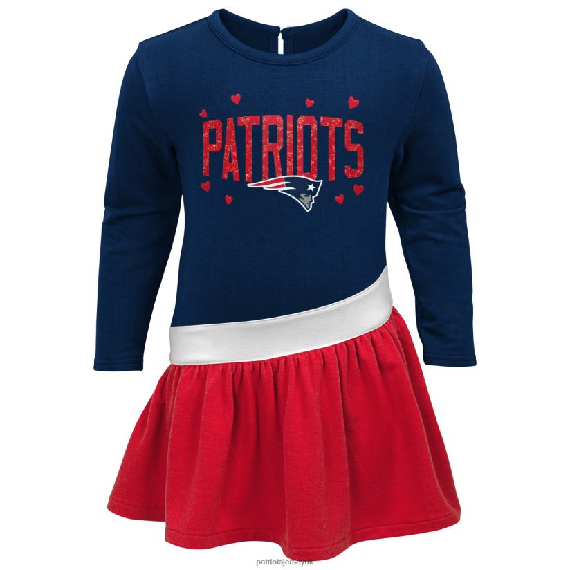 Girls Toddler Navy/Red Heart To Heart Jersey Tunic Dress Kids Patriots Jersey Clothing 6B6H8J2940