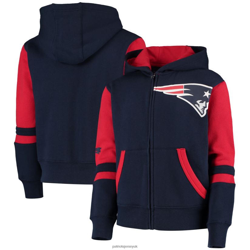 Navy Stadium Full-Zip Hoodie Kids Patriots Jersey Clothing 6B6H8J3021