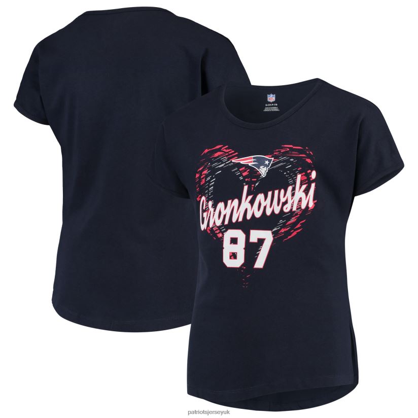 Girls Rob Gronkowski Navy Sonic Heart Player Name & Number Dolman T-Shirt Kids Patriots Jersey Clothing 6B6H8J3140