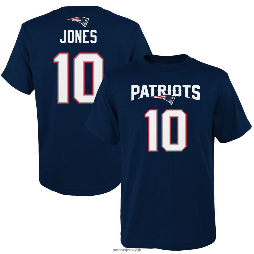 Mac Jones Navy Mainliner Name & Number T-Shirt Kids Patriots Jersey Clothing 6B6H8J3094
