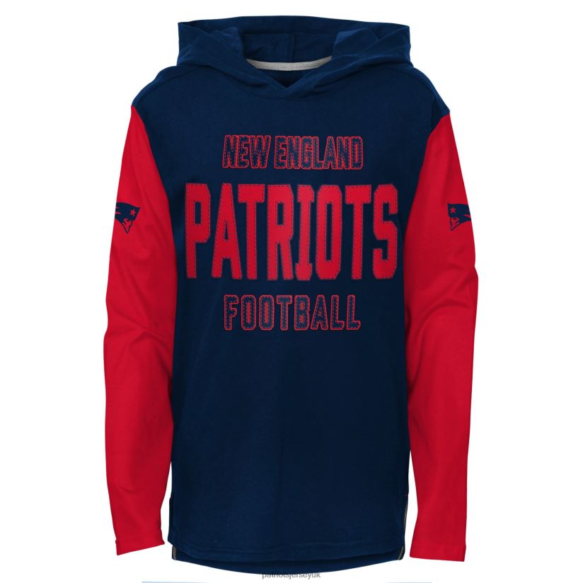 Navy Heritage Long Sleeve Hoodie T-Shirt Kids Patriots Jersey Clothing 6B6H8J3116