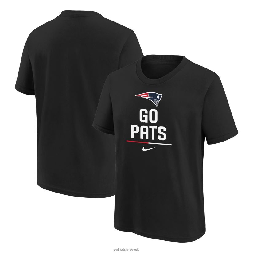 Nike Black Team Slogan T-Shirt Kids Patriots Jersey Clothing 6B6H8J3124