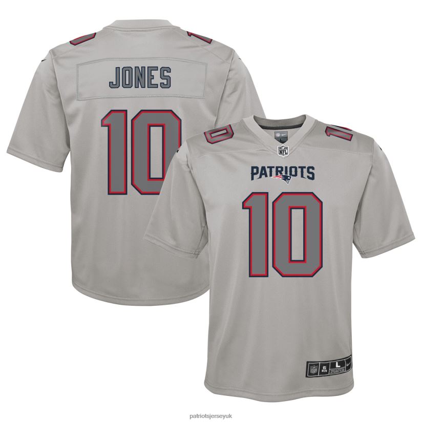 Nike Mac Jones Gray Atmosphere Fashion Game Jersey Kids Patriots Jersey Clothing 6B6H8J3058