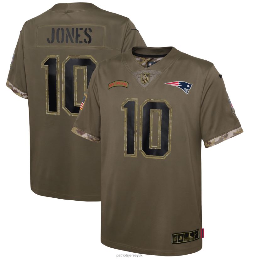 Nike Mac Jones Olive 2022 Salute To Service Player Limited Jersey Kids Patriots Jersey Clothing 6B6H8J3056