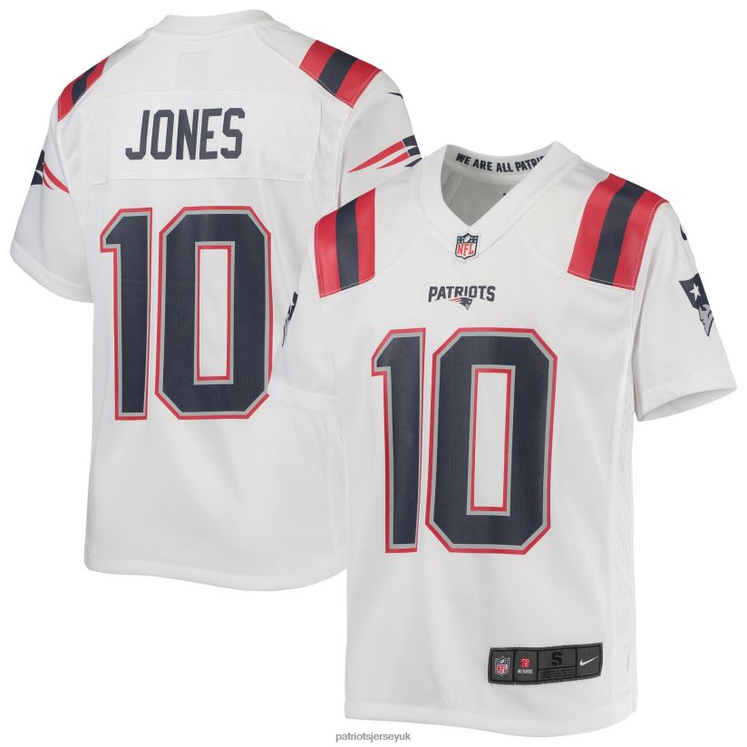 Nike Mac Jones White Game Jersey Kids Patriots Jersey Clothing 6B6H8J3054