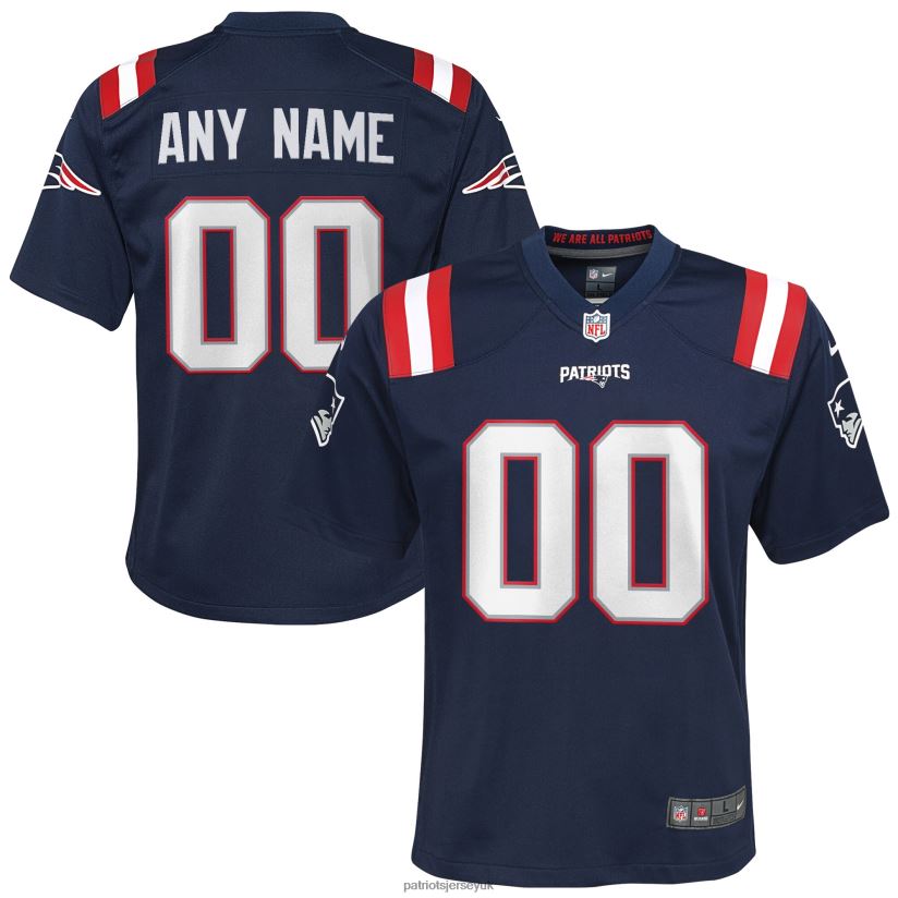 Nike Navy Custom Game Jersey Kids Patriots Jersey Clothing 6B6H8J3044