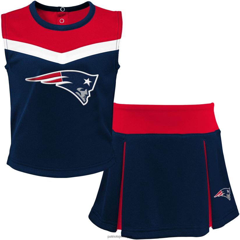 Navy/Red Two-Piece Spirit Cheerleader Set Kids Patriots Jersey Clothing 6B6H8J2934