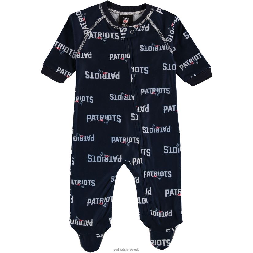 Newborn Full Zip Raglan Coverall - Navy Blue Kids Patriots Jersey Clothing 6B6H8J3081