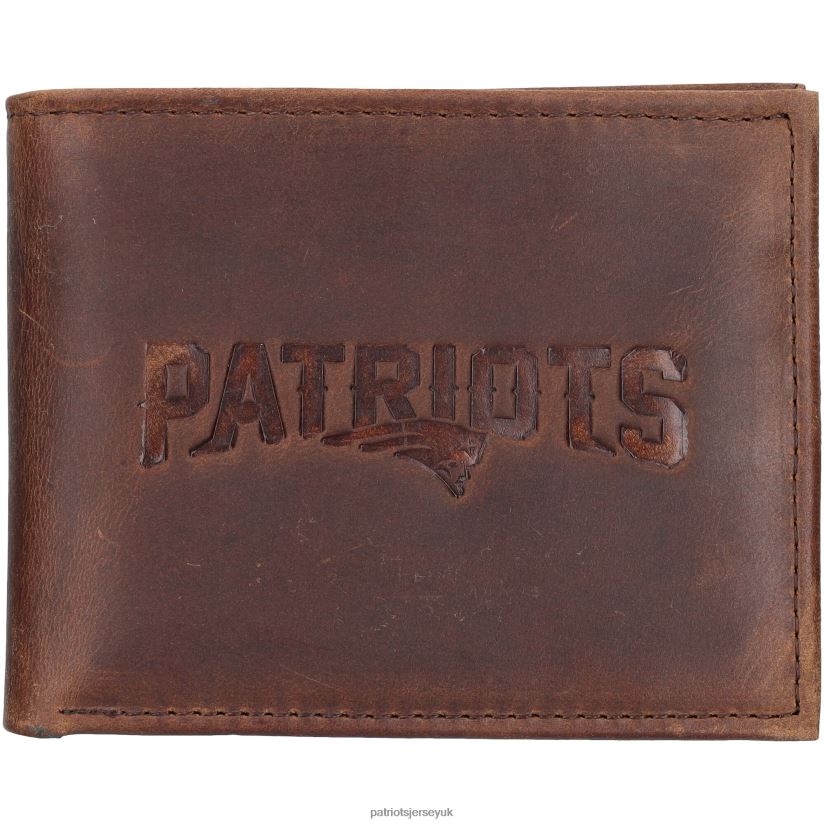 Brown Bifold Leather Wallet Men Patriots Jersey Accessories 6B6H8J12