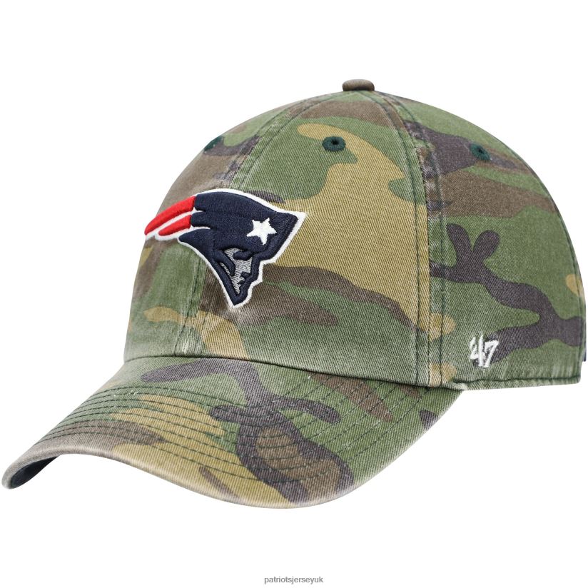 47 Camo Woodland Clean Up Adjustable Hat Men Patriots Jersey Accessories 6B6H8J376