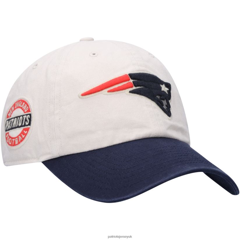 47 Cream/Navy Sidestep Clean Up Adjustable Hat Men Patriots Jersey Accessories 6B6H8J271