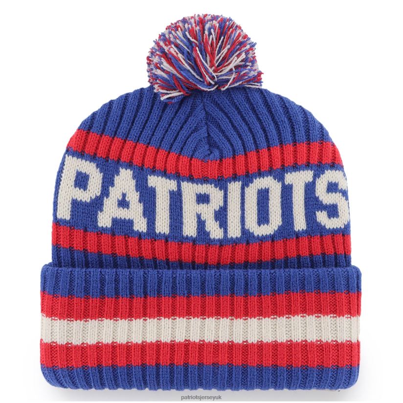 47 Royal Legacy Bering Cuffed Knit Hat with Pom Men Patriots Jersey Accessories 6B6H8J270