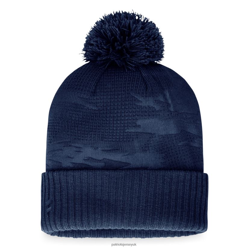 Fanatics Branded Navy Iconic Camo Cuffed Knit Hat with Pom Men Patriots Jersey Accessories 6B6H8J415