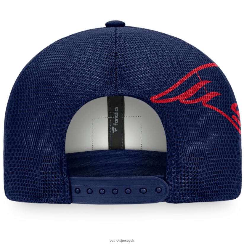 Fanatics Branded White/Navy Block Party Trucker Snapback Hat Men Patriots Jersey Accessories 6B6H8J371