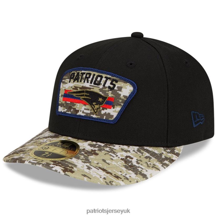 New Era Black/Camo 2021 Salute To Service Low Profile 59FIFTY Fitted Hat Men Patriots Jersey Accessories 6B6H8J324