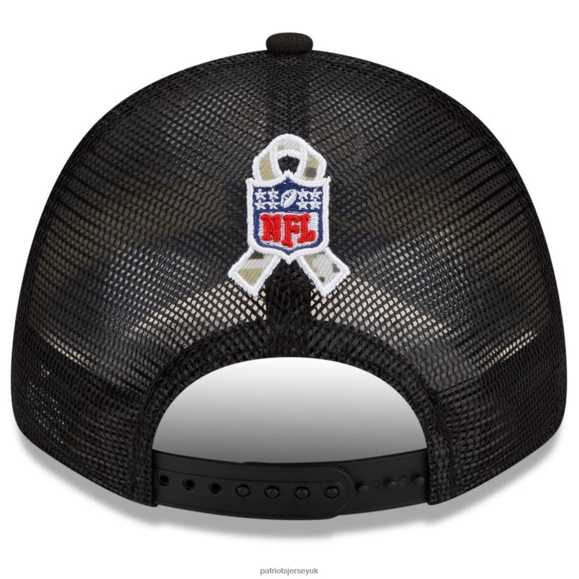 New Era Black/Camo 2021 Salute To Service Trucker 9FORTY Snapback Adjustable Hat Men Patriots Jersey Accessories 6B6H8J216