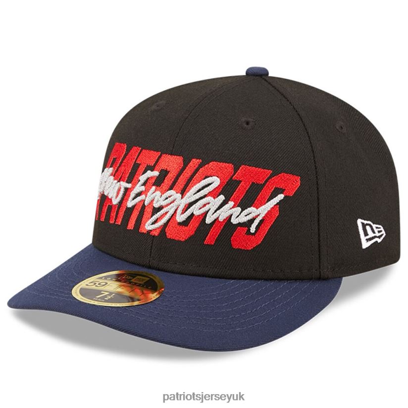 New Era Black/Navy 2022 NFL Draft Low Profile 59FIFTY Fitted Hat Men Patriots Jersey Accessories 6B6H8J341