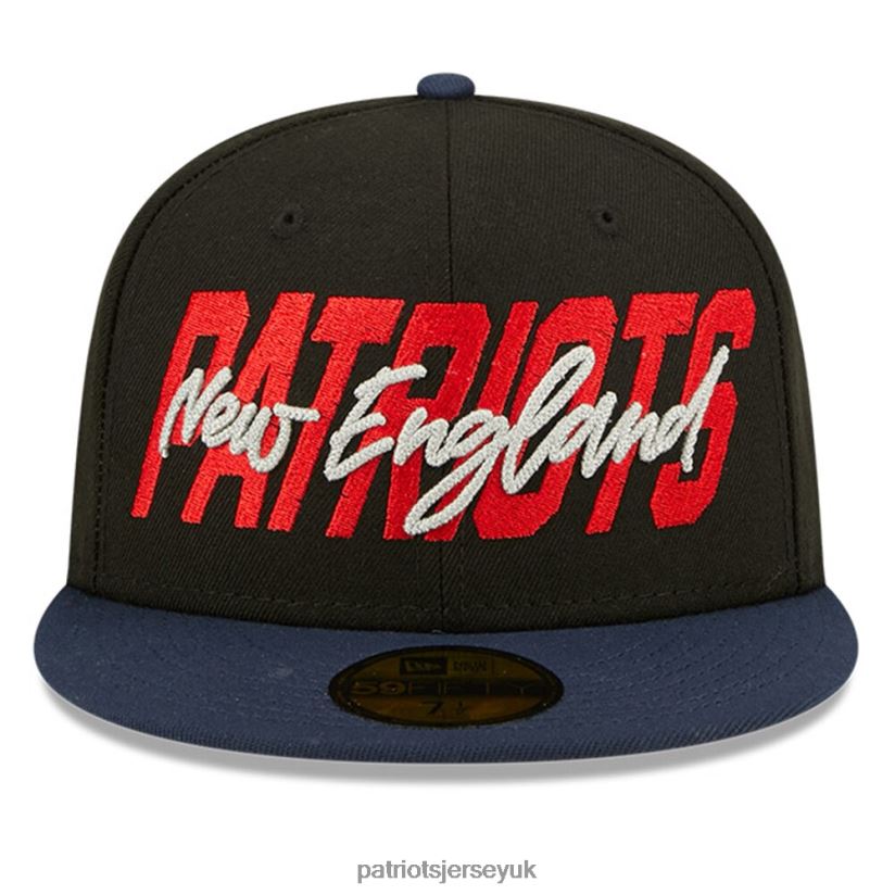 New Era Black/Navy 2022 NFL Draft On Stage 59FIFTY Fitted Hat Men Patriots Jersey Accessories 6B6H8J318