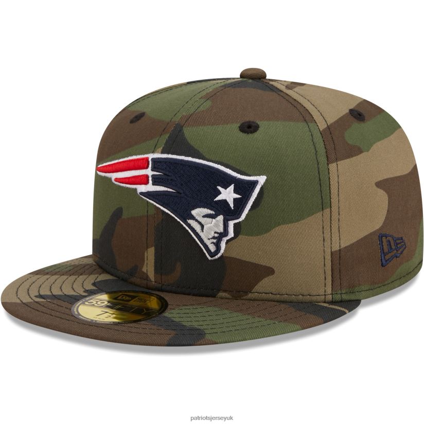New Era Camo Woodland 59FIFTY Fitted Hat Men Patriots Jersey Accessories 6B6H8J397