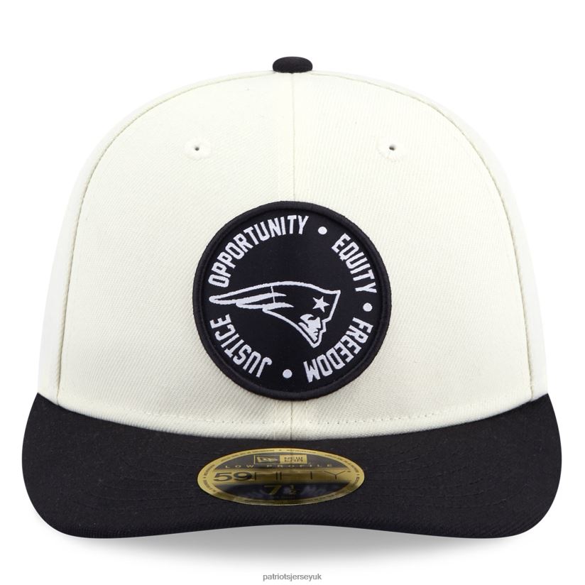 New Era Cream/Black 2022 Inspire Change 59FIFTY Low Profile Fitted Hat Men Patriots Jersey Accessories 6B6H8J298
