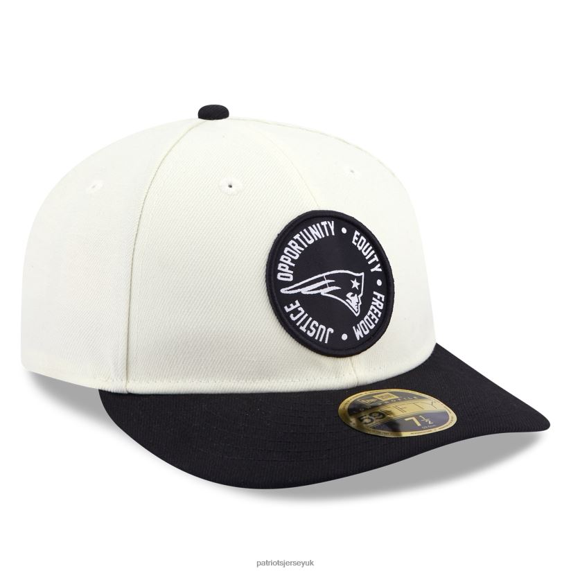 New Era Cream/Black 2022 Inspire Change 59FIFTY Low Profile Fitted Hat Men Patriots Jersey Accessories 6B6H8J298