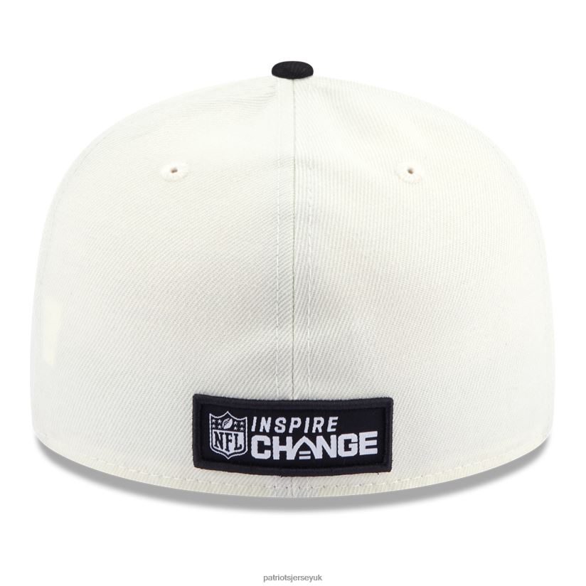 New Era Cream/Black 2022 Inspire Change 59FIFTY Low Profile Fitted Hat Men Patriots Jersey Accessories 6B6H8J298
