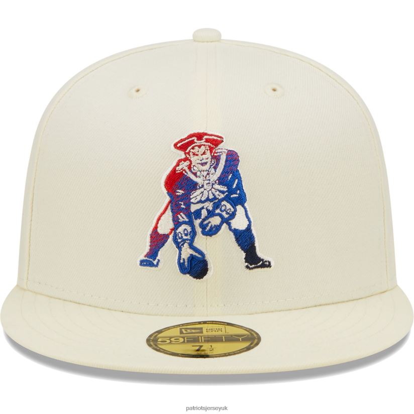 New Era Cream Chrome Color Dim 59FIFTY Fitted Hat Men Patriots Jersey Accessories 6B6H8J126