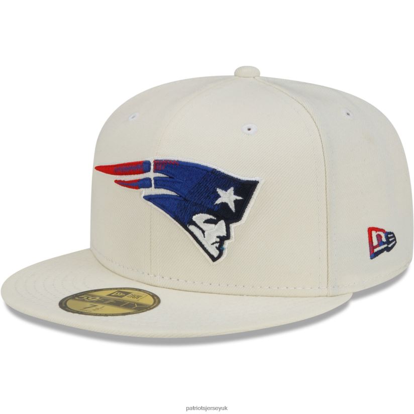New Era Cream Chrome Color Dim 59FIFTY Fitted Hat Men Patriots Jersey Accessories 6B6H8J207