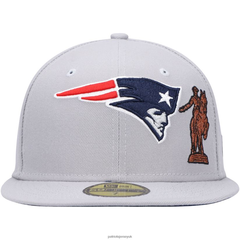 New Era Gray City Describe 59FIFTY Fitted Hat Men Patriots Jersey Accessories 6B6H8J409