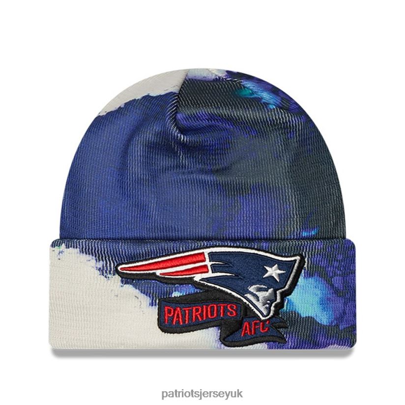 New Era Navy 2022 Sideline Ink Dye Cuffed Knit Hat Men Patriots Jersey Accessories 6B6H8J418