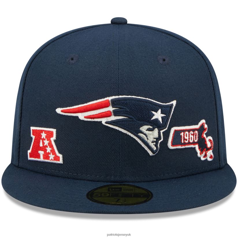New Era Navy Identity 59FIFTY Fitted Hat Men Patriots Jersey Accessories 6B6H8J128