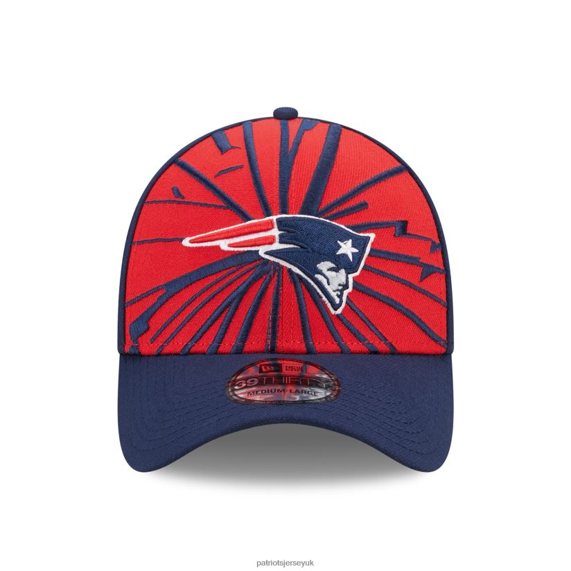 New Era Red/Navy Shattered 39THIRTY Flex Hat Men Patriots Jersey Accessories 6B6H8J333