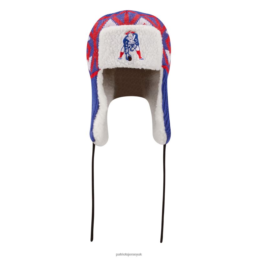 New Era Royal Historic Logo Knit Trapper Hat Men Patriots Jersey Accessories 6B6H8J360