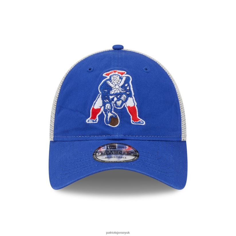 New Era Royal/Natural Loyal 9TWENTY Trucker Snapback Hat Men Patriots Jersey Accessories 6B6H8J316