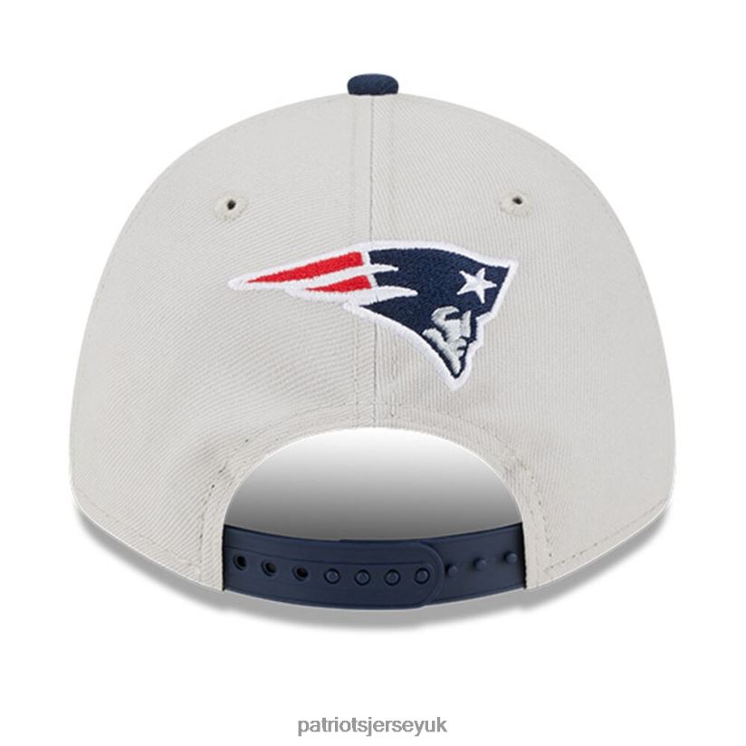 New Era Stone/Navy 2023 NFL Draft 9FORTY Adjustable Hat Men Patriots Jersey Accessories 6B6H8J176