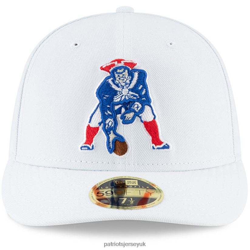 New Era White Omaha Low Profile 59FIFTY Fitted Hat Men Patriots Jersey Accessories 6B6H8J250