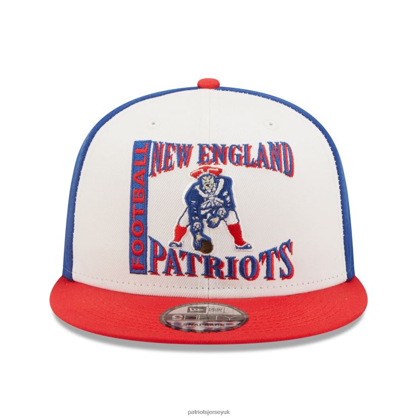 New Era White/Red Retro Sport 9FIFTY Snapback Hat Men Patriots Jersey Accessories 6B6H8J309